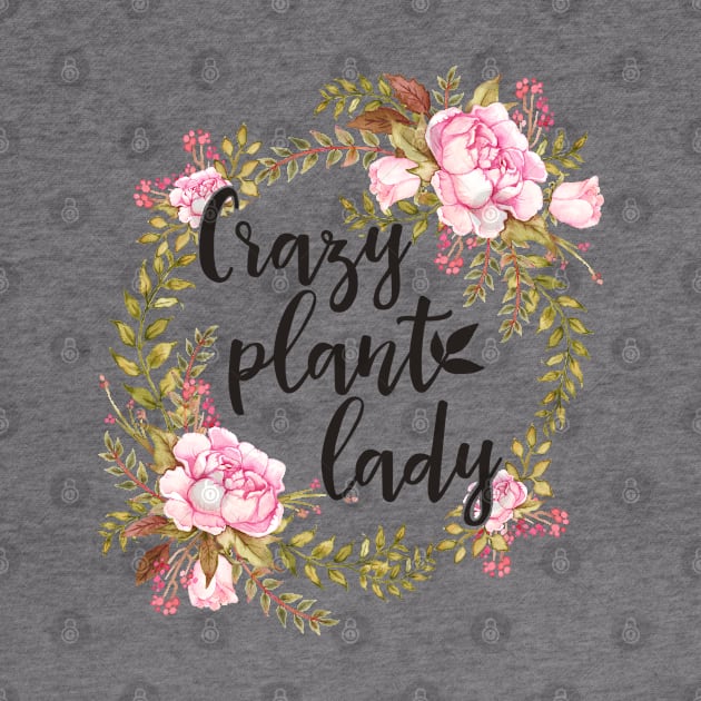 Crazy Plant Lady - Floral wreath Botanical by Medusa Dollmaker